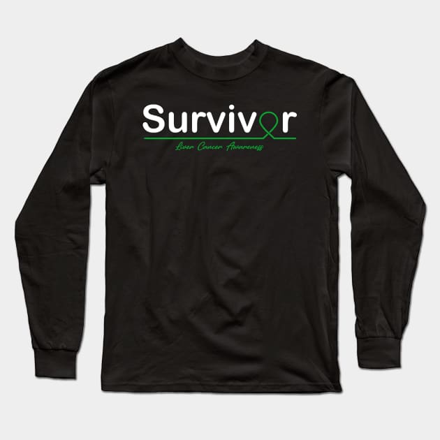 Liver Cancer Awareness Survivor Heartbeat Long Sleeve T-Shirt by KHANH HUYEN